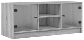 vidaXL Έπιπλο Τηλεόρασης Sonoma Γκρι 102x37x42 εκ. με Γυάλινες Πόρτες