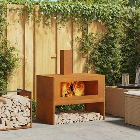 vidaXL Φωτιά Καφέ 80 x 50 x 96 εκ. Ατσάλι σκληρυθέν στον αέρα