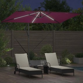 vidaXL Ομπρέλα Cantilever Banana Μπορντό 294 x 200 x 254 εκ.