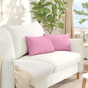 vidaXL Μαξιλάρι Καναπέ 2 pcs Ροζ 50 x 30 cm ύφασμα