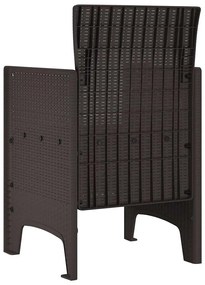 vidaXL Καρέκλα Κήπου 2 pcs Καφέ 53 x 49 x 85 εκ. PP