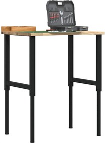 πάγκος εργασίας vidaXL 80x60x(71,5-98) cm Μασίφ Ξύλο Δρυς