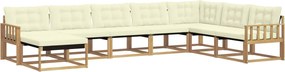vidaXL Σειρά Καναπέ Εξωτερικού με μαξιλάρι 8 pcs Λευκό και Κρεμ