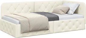 vidaXL Κρεβάτι Γωνίας Κρεμ 100 x 200 cm Βελούδο