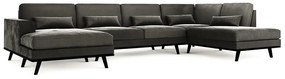 Γωνιακός Καναπές Seattle K101, Γκρι, 351x202x85cm, Πόδια: Ξύλο, Ξύλο: Πεύκο | Epipla1.gr