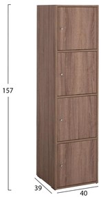 ΝΤΟΥΛΑΠΙ SORIANO  DARK OAK ΜΕΛΑΜΙΝΗ 40x39-41x157Υεκ.