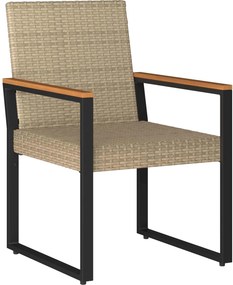 vidaXL Σετ Εξωτερικών Επίπλων 3 pcs Μπεζ και Κρέμ συνθετικό ρατάν