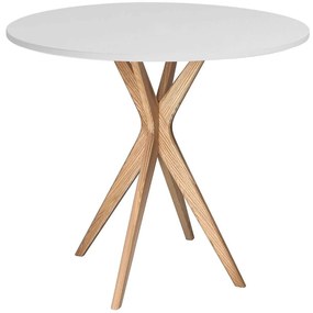 Τραπέζι Jubi JUBITLRO8 Φ90x73cm Natural-Pearl Grey Mdf, Wood