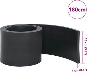 vidaXL Ελαστική Άκρη για Εκχιονιστικό Μαύρο 180x15x1 εκ.