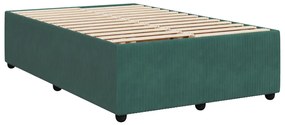 vidaXL Κρεβάτι Boxspring με Στρώμα Σκούρο Πράσινο 120x200εκ. Βελούδινο