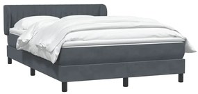 vidaXL Κρεβάτι Boxspring με Στρώμα Σκούρο Γκρι 160x210 εκ. Βελούδινο