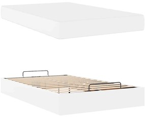 vidaXL Σκελετός κρεβατιού με στρώμα με στρώμα 2 pcs Λευκό PVC