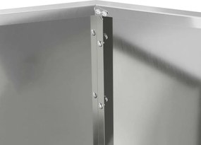 vidaXL Γλάστρα Ασημί 100 x 100 x 80 εκ Επικαλυμμένος Χάλυβας