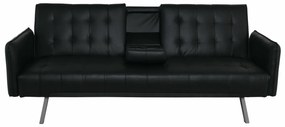 Καναπές κρεβάτι Mesa 486, Αριθμός θέσεων: 3, Μαύρο, 82x188x80cm, 35 kg, Πόδια: Μέταλλο, Μερικώς συναρμολογημένο | Epipla1.gr