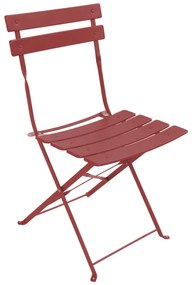 Καρέκλα Bistro pakoworld μεταλλική αναδιπλούμενη σε απόχρωση terracotta 42x46x82εκ