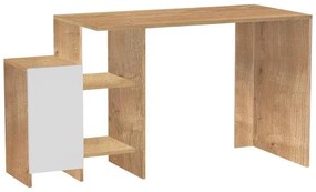 Γραφείο με ραφιέρα Kely σε φυσική-λευκή απόχρωση 113x55x74εκ 113x55x74 εκ.