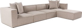 Corner Sofa Sora (L1-O1-O1-1R-POUFFE ) - Sand Beige Sand Beige