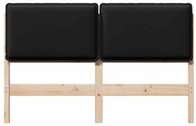 vidaXL Ταπετσαρισμένο κεφαλάρι με κεφαλάρι Φυσικό και Μαύρο 120 cm