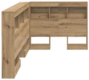 vidaXL Κεφαλάρι Αποθήκης με ράφι artisan δρυς 80 cm Επεξεργασμένο ξύλο
