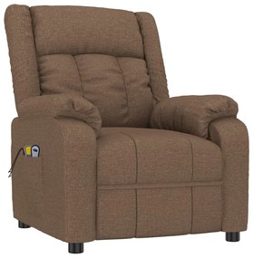vidaXL Πολυθρόνα Μασάζ με Ανύψωση Καφέ Υφασμάτινη
