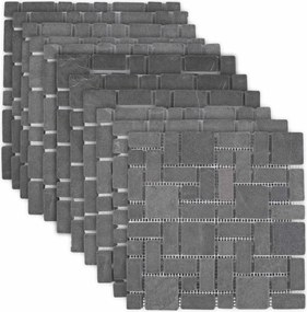 vidaXL Πλακίδια Μωσαϊκού Γκρι 30 x 30 cm Μάρμαρο