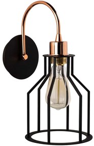 Φωτιστικό Τοίχου - Απλίκα Fellini 527ABY3168 17x25x36cm 1xE27 40W Black-Copper Opviq