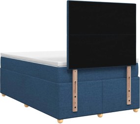 vidaXL Κρεβάτι box spring με στρώμα Μπλε 120 x 200 cm Ύφασμα