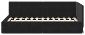 vidaXL Κρεβάτι Γωνίας με κεφαλάρι Μαύρο 100 x 200 cm Βελούδο