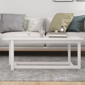 vidaXL Τραπεζάκι Σαλονιού Λευκό 110x55x45 εκ. από Μασίφ Ξύλο Πεύκου