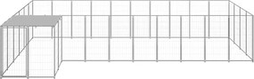 vidaXL Σπιτάκι Σκύλου Ασημί 13,31 μ² Ατσάλινο