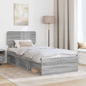 vidaXL Σκελετός Κρεβατιού Γκρι Sonoma 100 x 200 cm