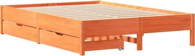 vidaXL Σκελετός Κρεβ. Χωρίς Στρώμα Καφέ Κεριού 120x200 εκ Μασίφ Πεύκο