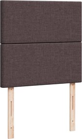 vidaXL Κρεβάτι Boxspring με Στρώμα Σκούρο Καφέ 90x190 εκ. Υφασμάτινο