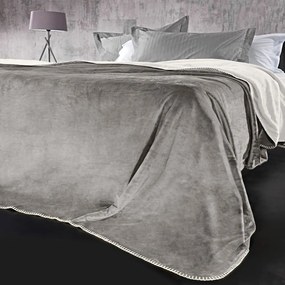 Κουβέρτα Velvet (Σετ 2τμχ) Silver Guy Laroche Υπέρδιπλo 220x240cm 100% Cotton Flannel