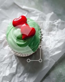Intra Συλλεκτικό Ξύλινο Παζλ Plywood  4mm - Πολύχρωμο Cupcake με Καρδιά Toppers Σε Ξύλινο Κουτί - Διαστάσεις: 10x10 cm – 25 κομμάτια