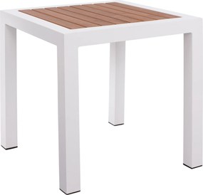 ΤΡΑΠΕΖΙ ΑΛΟΥΜΙΝΙΟΥ SABRA HM5403.01 ΛΕΥΚΟ ΜΕ POLYWOOD 45Χ45Χ45,5Y εκ.