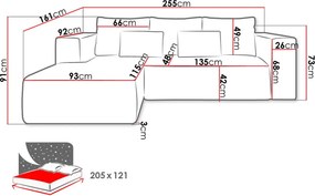 Γωνιακός καναπές Stripes-Αριστερή-Mpez - 255.00Χ161.00Χ91.00cm