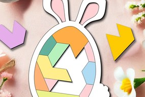 Σετ των 2 Intra απο ξύλο plywood Χρώμα wenge 3mm-4mm πάχος - Πασχαλινό παζλ Bunny Kid Παιδικό παιχνίδι Δίασταση 15x15 cm INTRAFABR-98691426