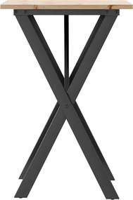 vidaXL Τραπέζι Τραπεζαρίας Πλαίσιο Χ50x50x75εκ Μασίφ Πεύκο/Ατσάλι