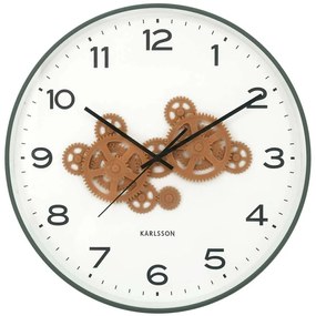 Ρολόι Τοίχου Open Gear KA6093GR 40x5,6x40,8cm Jungle Green-Ochre Yellow Karlsson Πολυστερίνη