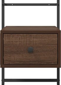 vidaXL Κομοδίνο Επιτοίχιο Καφέ Δρυς 35x30x51 εκ. από Επεξεργ. Ξύλο