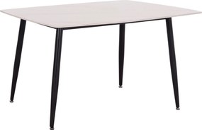 Τραπέζι Rav λευκό μαρμάρου sintered stone-μαύρο μέταλλο 140x80x75