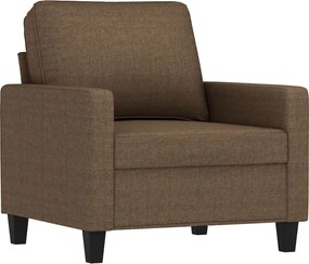 vidaXL Πολυθρόνες Σετ 4 Τεμαχίων Καφέ από Ύφασμα με Μαξιλάρια