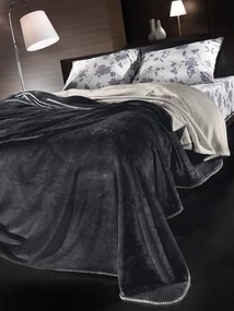 Κουβέρτα Υπέρδιπλη Velvet + 1 Μαξιλάρι Φιγούρας (Χωρίς Γέμιση) Anthracite 160x220 - Guy Laroche