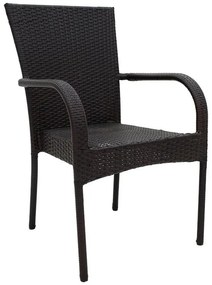 Πολυθρόνα Laura μέταλλο-pe rattan καφέ 58x58x90 εκ.