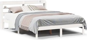 vidaXL Σκελετός Κρεβ. Χωρίς Στρώμα Λευκό 135x190 εκ Μασίφ Πεύκο