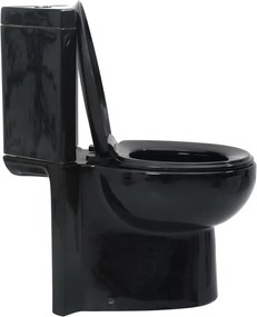 vidaXL Λεκάνη Τουαλέτας Γωνιακή Μαύρη Κεραμική