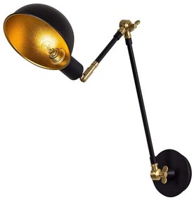 Φωτιστικό Τοίχου - Απλίκα Sivani 527ABY3140 15x30x50cm 1xE27 40W Black-Gold Opviq