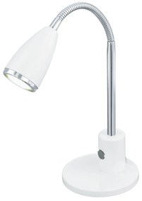 Φωτιστικό Γραφείου Λευκό-Χρωμέ Ø12,5xH32 cm 1xGU10 2,8w Warm White 250lm 220-240V,50/60Hz Eglo Fox 92872