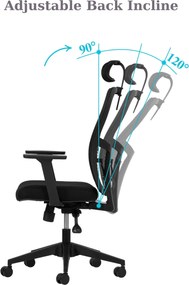 Office Chair Set (2 Pieces) Lumbar 126 - Black Black